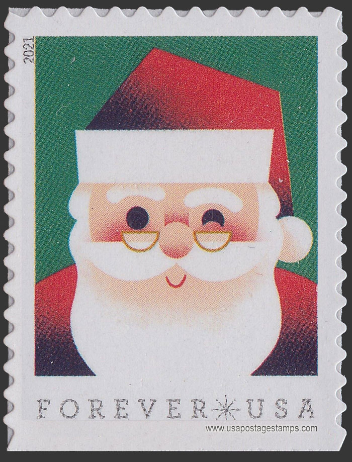 US 2021 Head of Santa Claus 58c. Scott. 5646