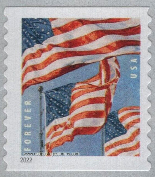 US 2022 Flag of USA ; Coil 58c. (FOREVER �) Scott. 5655