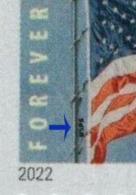 US 2022 'Flag of USA' ; Coil 58c. (FOREVER �) Scott. 5656 Details