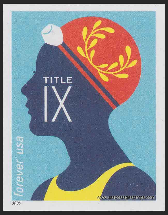 US 2022 Swimmer ; Title IX Female Access to Academic Sport Imperf. 58c. Scott. 5669a