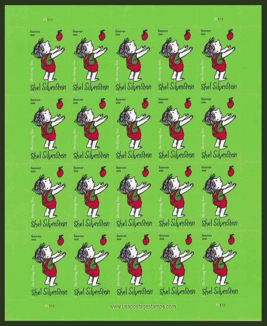 US 2022 'The giving Tree' by Sheldon Silverstein ; Full Sheet 58c.x20 Scott. 5683MS