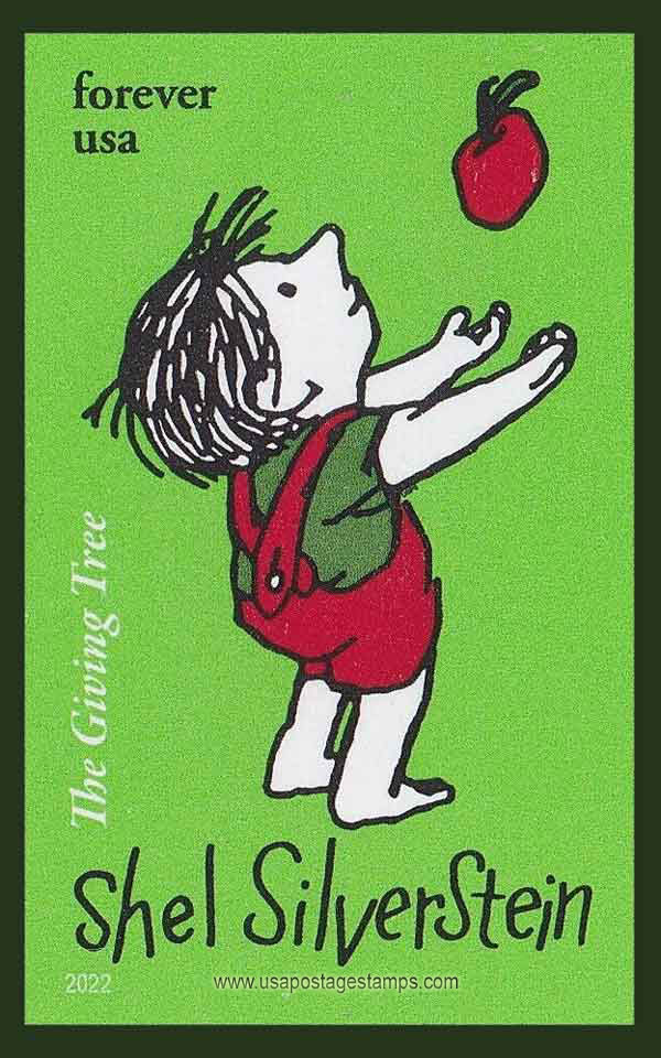 US 2022 'The giving Tree' by Sheldon Silverstein Imperf. 58c. Scott. 5683a