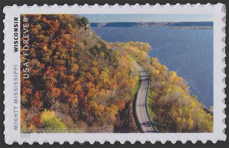 US 2022 Great River Road ; Mighty Mississippi 58c. Scott. 5698b