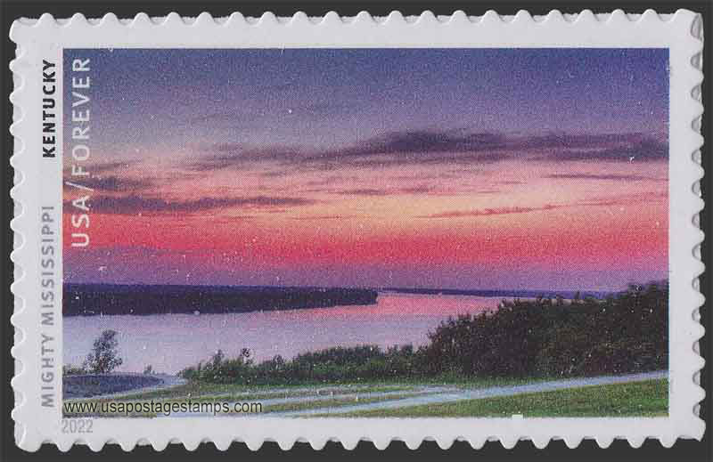US 2022 Mississippi River at Wickliffe ; Mighty Mississippi 58c. Scott. 5698f