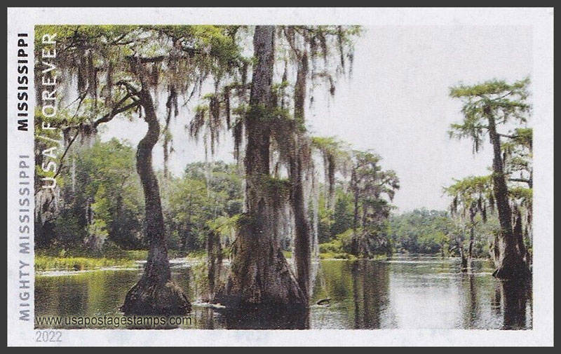 US 2022 Delta Bayou ; Mighty Mississippi Imperf. 58c. Scott. 5698kj