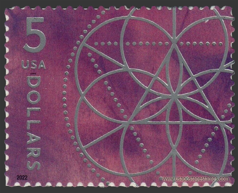 US 2022 Floral Geometry $5 Scott. 5701