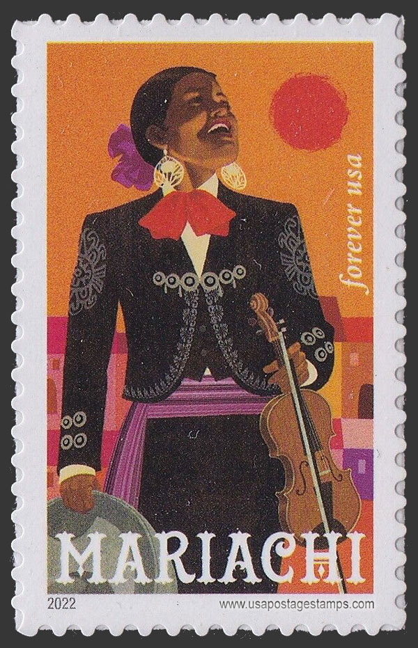 US 2022 Mariachi: Violinist and Sun 60c. Scott. 5705