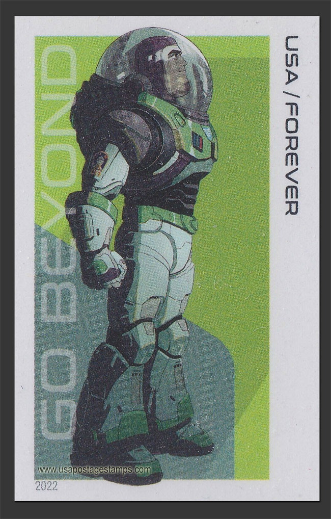 US 2022 Buzz Lightyear: Standing With Legs Visible ; Imperf. 60c. Scott. 5710a