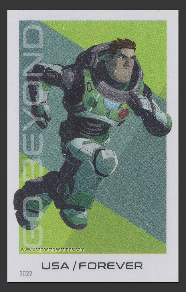 US 2022 Buzz Lightyear: Running ; Imperf. 60c. Scott. 5711a