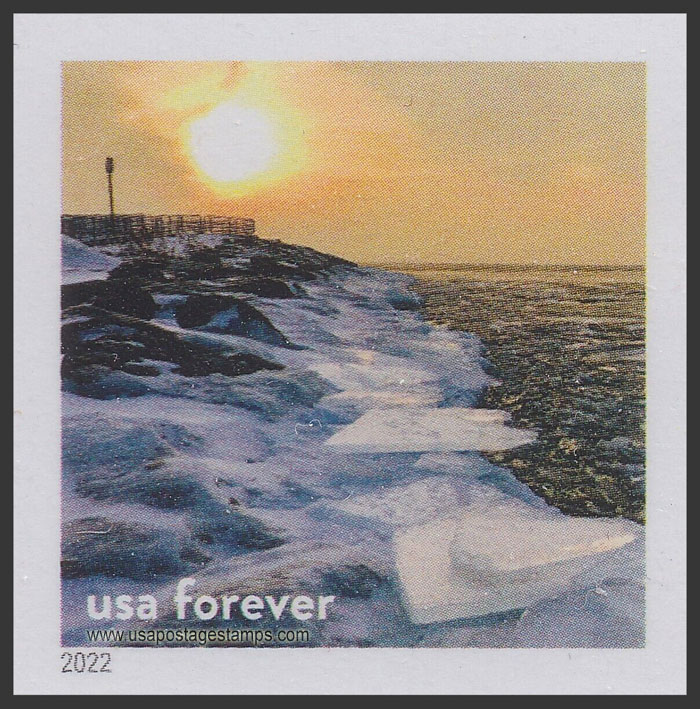 US 2022 Ice on Shoreline, Thunder Bay National Marine Sanctuary 60c. Scott. 5713qp