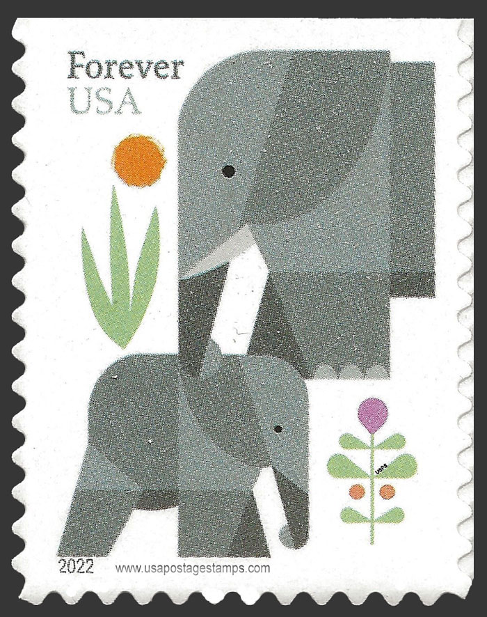 US 2022 Elephants 60c. Scott. 5714