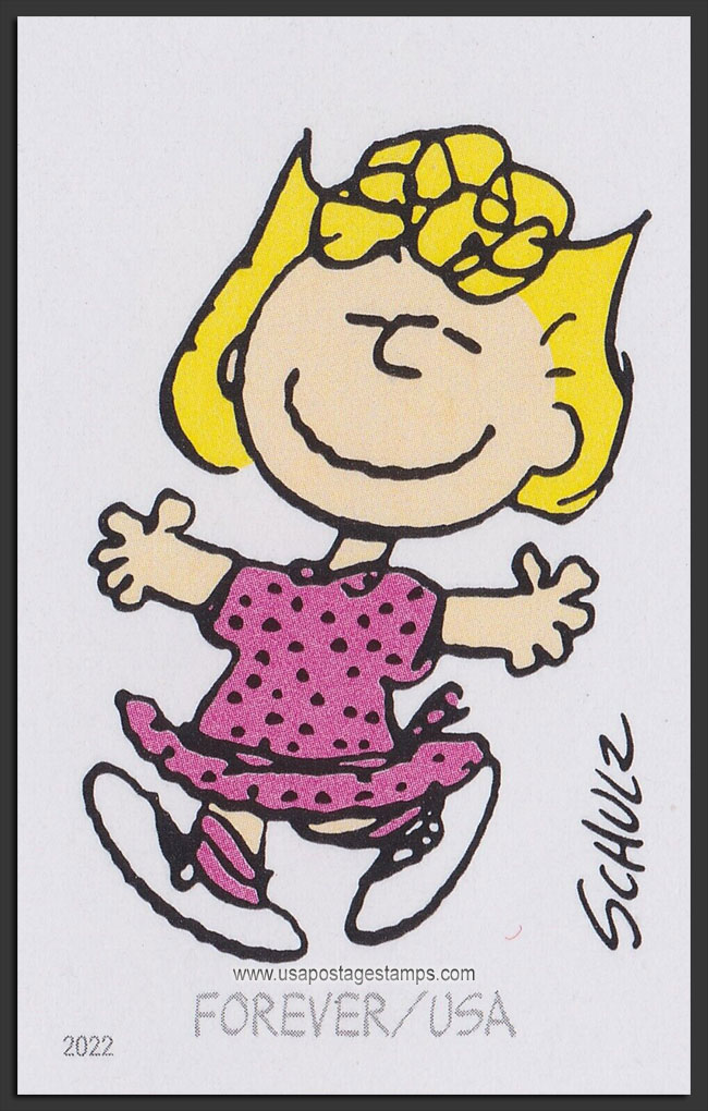 US 2022 Charles Monroe Schulz : Sally Brown ; Imperf. 60c. Scott. 5726o