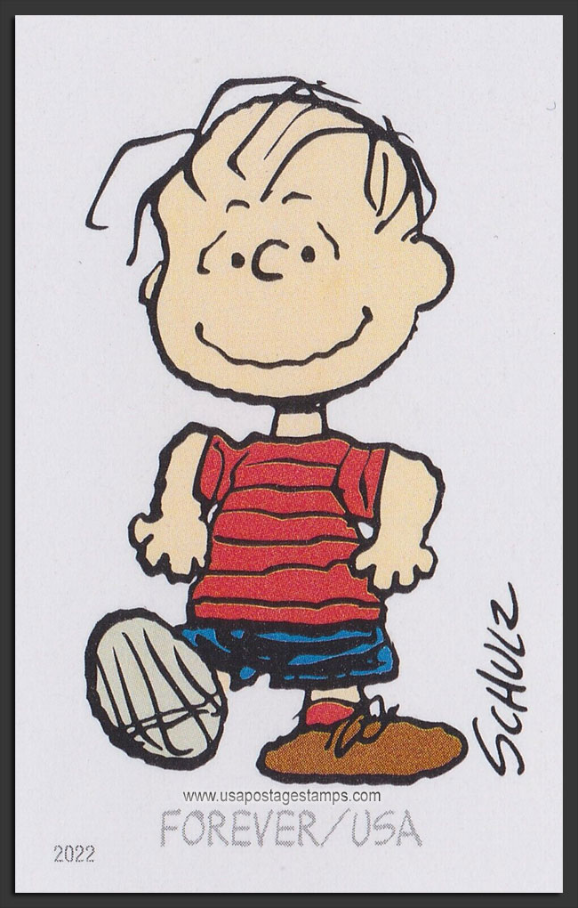 US 2022 Charles Monroe Schulz : Linus van Pelt ; Imperf. 60c. Scott. 5726q